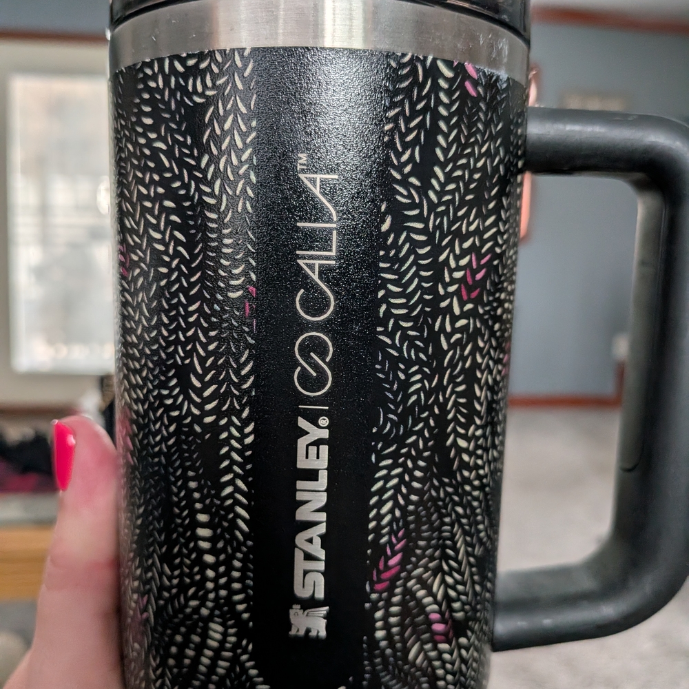 Calia 30oz Stanley Black Travel Mug with Pink Accent Quencher H2.0 Flowstate